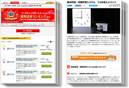 ランキングと記事のサンプル